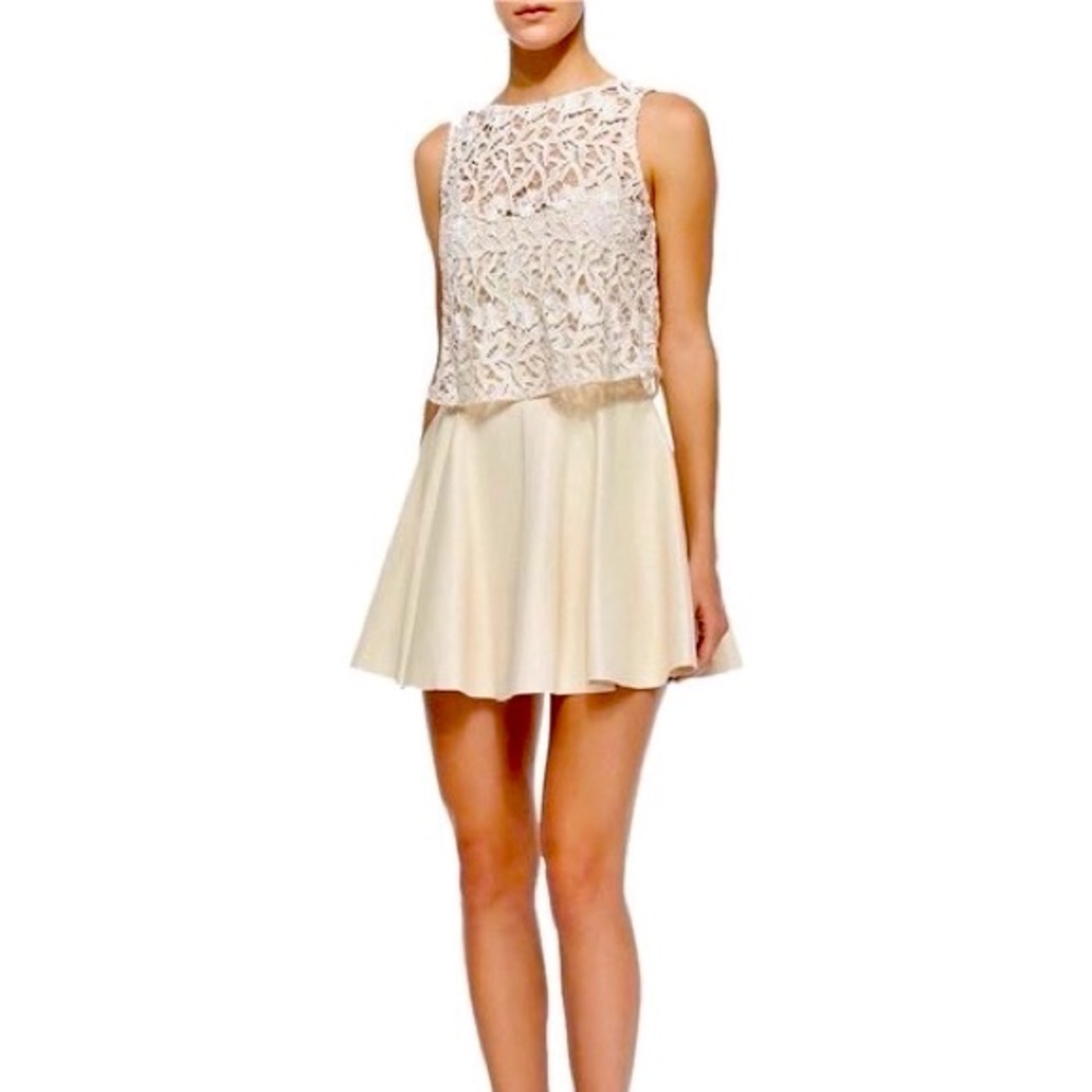 Alice + Olivia Leather Flare mini Dress